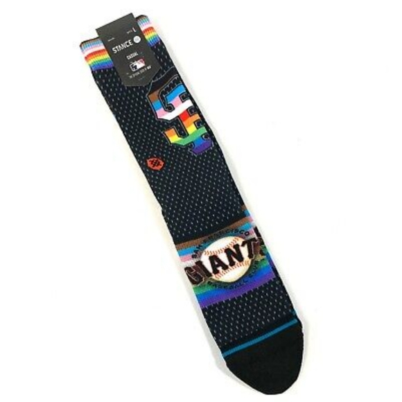 NWT Men's San Francisco Giants Pride Stance Crew Socks - Picture 3 of 6